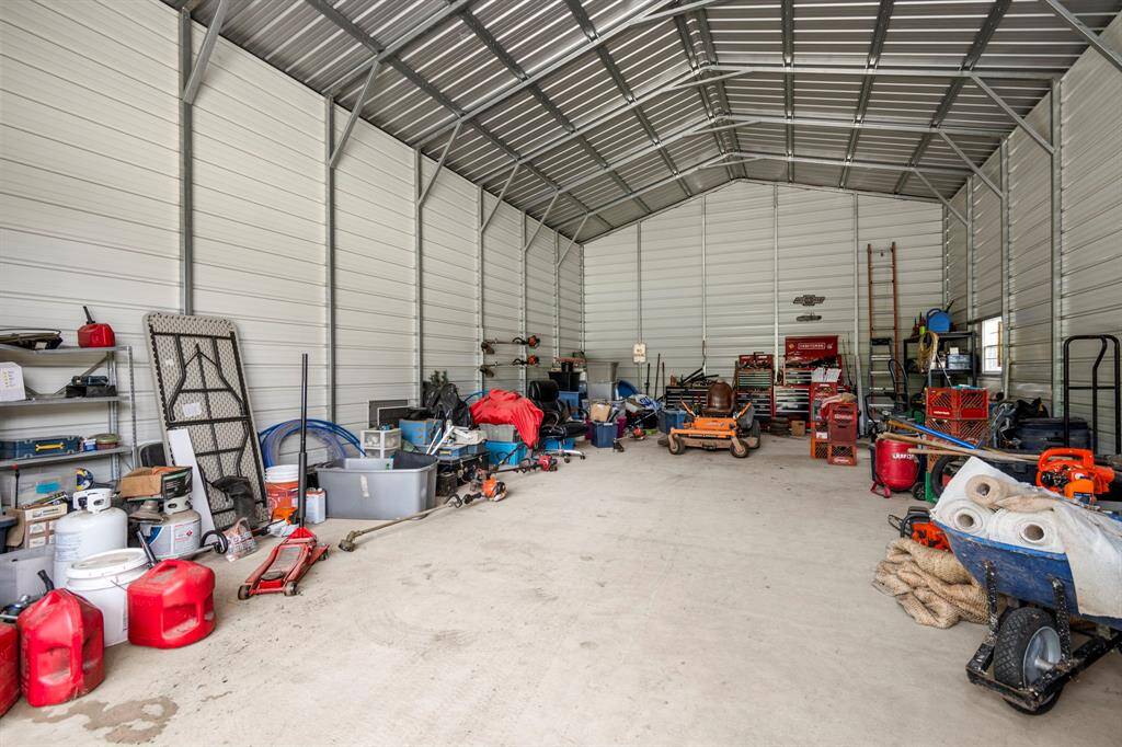 Interior of storage building