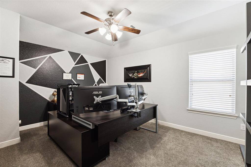 Upstairs Bedroom with Ceiling Fan.