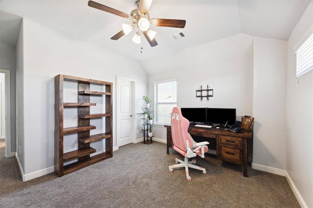 Upstairs Bedroom with Ceiling Fan.