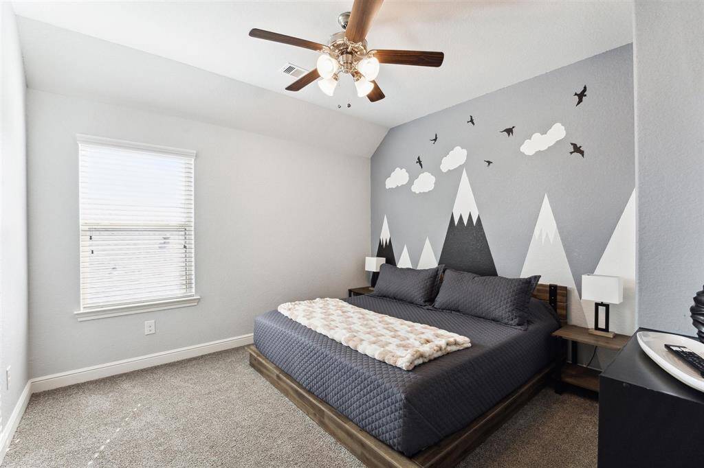 Upstairs Bedroom with Ceiling Fan.