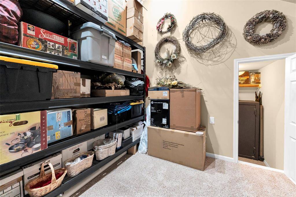 Extra storage room built out. Shelves will be removed