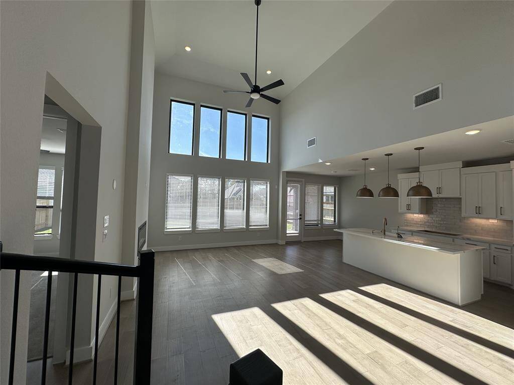 Formal dining off of family room makes for large gatherings.