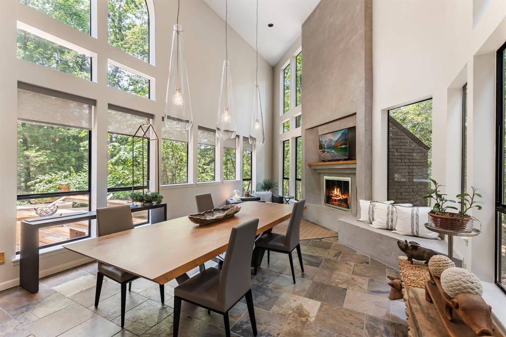 An exceptional breakfast area and family room are warm and inviting with Segreto Finishes and designer lighting.