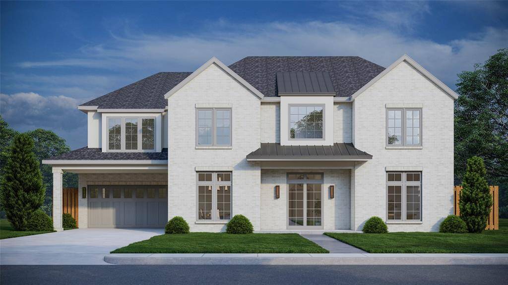 Exterior finishes include a combination of brick and stucco, highlighted by a 16' porte-cochère. Rendering Image. Final finishes subject to change.