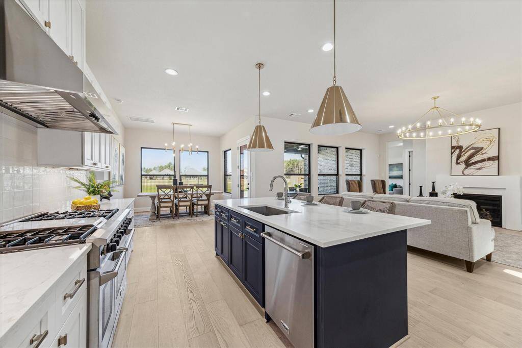 Kitchen, Dining Area, and Living Area