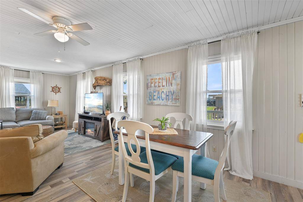 The dining space is light and bright!
