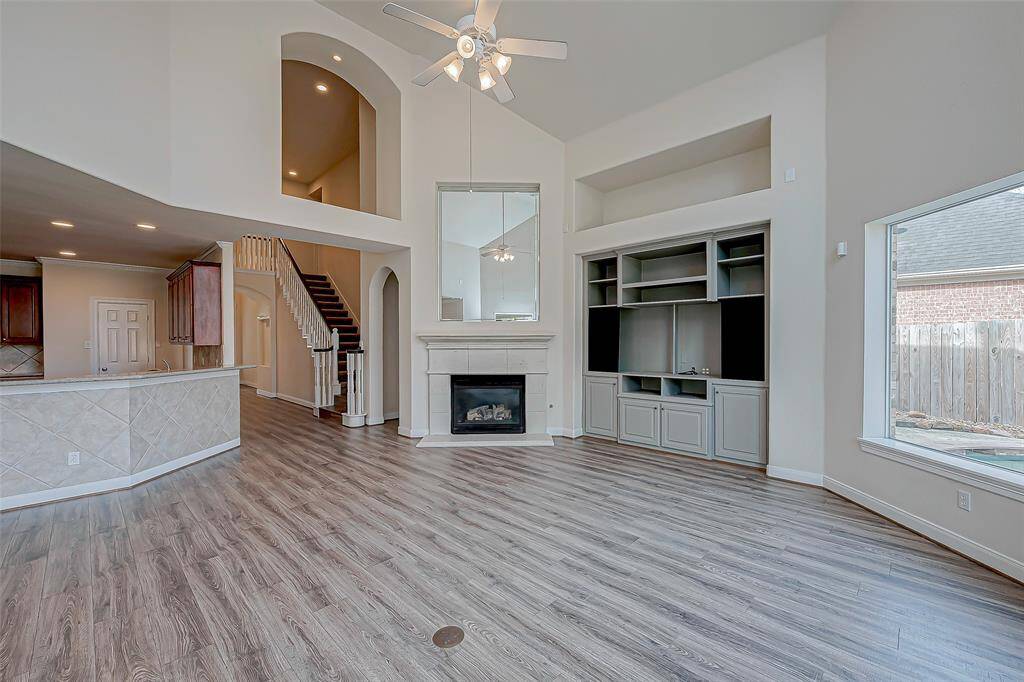 Family room opens to kitchen