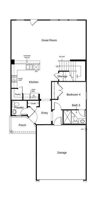 This floor plan features 4 bedrooms, 3 full baths, 1 half bath, and over 2,300 square feet of living space.