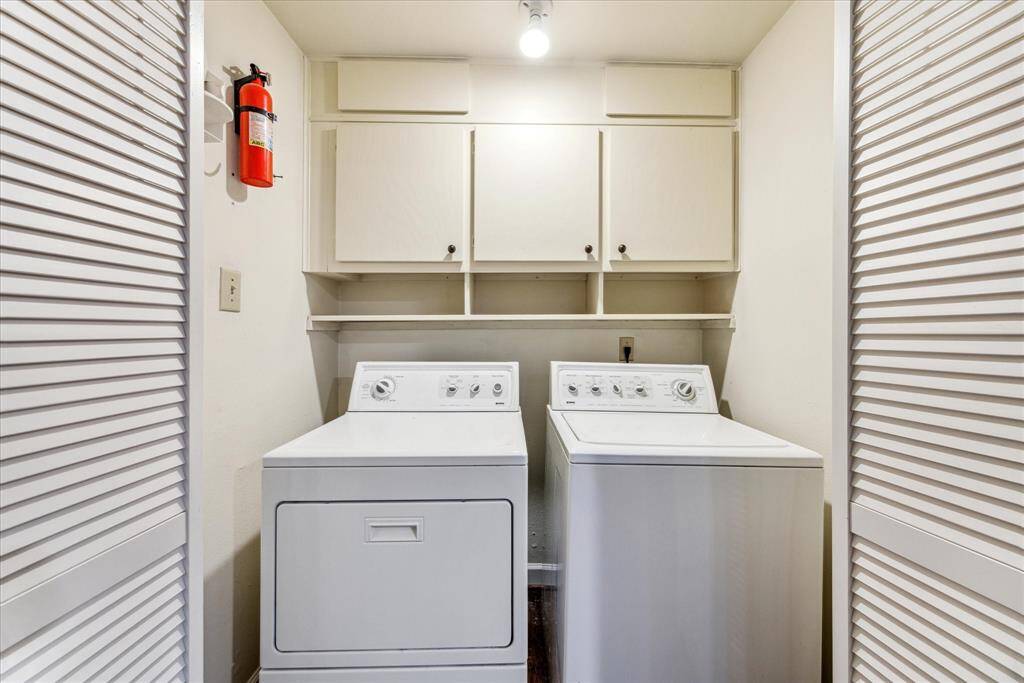 Washer and dryer convey with the property.