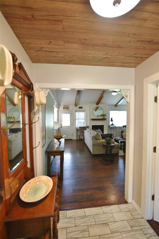 Formal entry with accented ceiling and plenty of room for a hall tree.....entry closet just inside the front door....