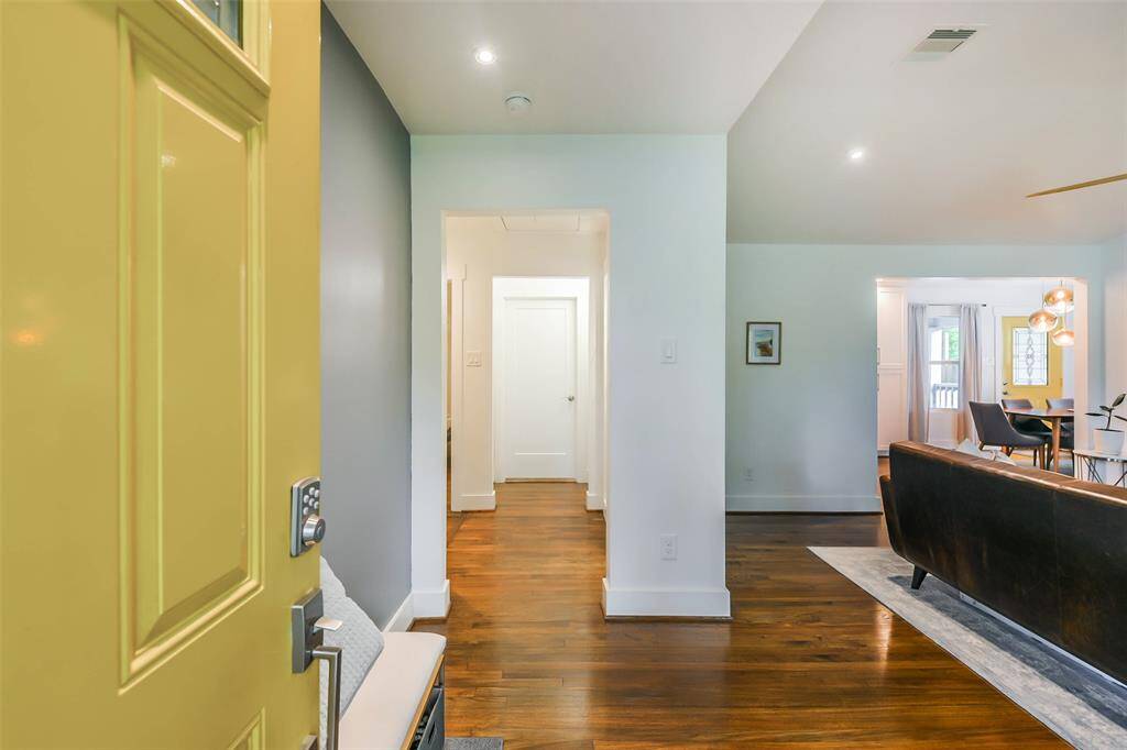 Gleaming hardwood floors in all rooms.