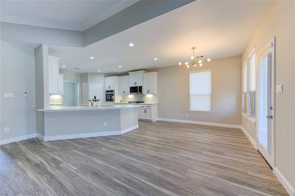 View from Family Room into the kitchen/breakfast area
