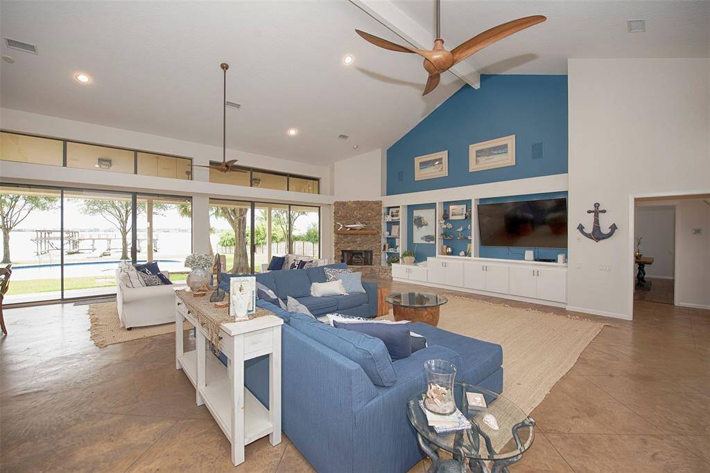 Entry to the home is an amazing entertainment area with pool table for evening fun.