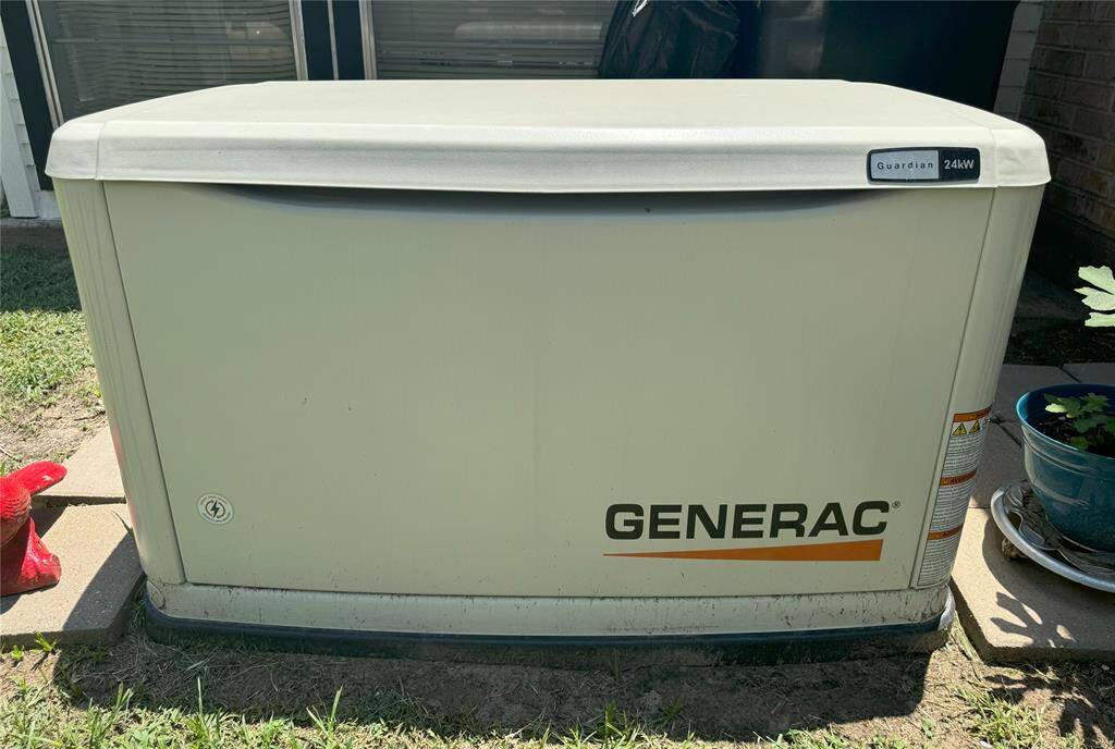 Brand-new home generator installed in 2024 for reliable power backup.