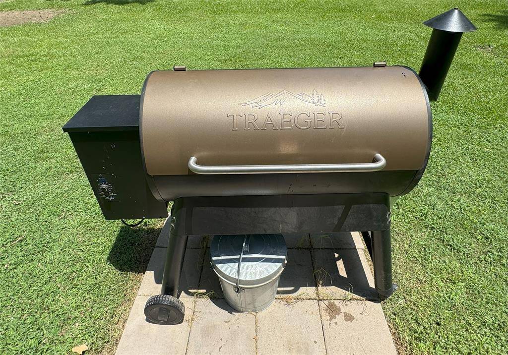 Pellet grill included with the home.