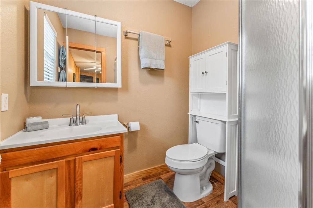 Downstairs bathroom with walk-in shower.