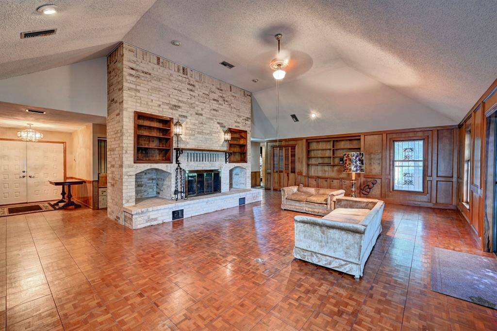 Stunning grand wood burning fireplace. Must see!