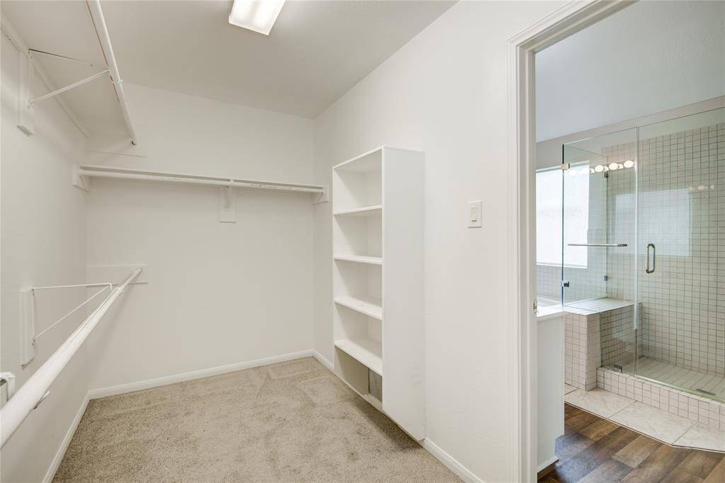 spacious walk in closet