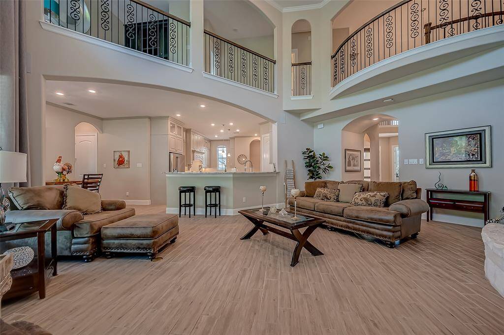 Stunning view of the iron stair balusters.