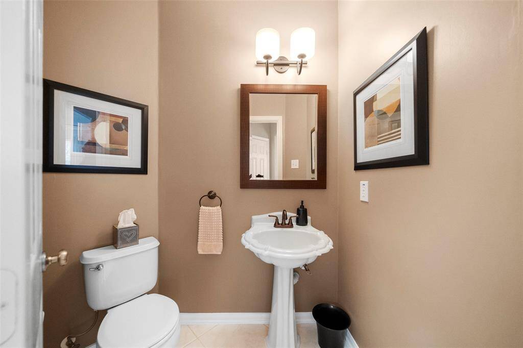 Convenient powder room for guests