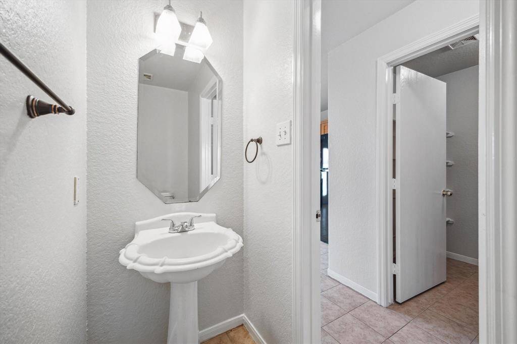 Guest half bath on first floor.