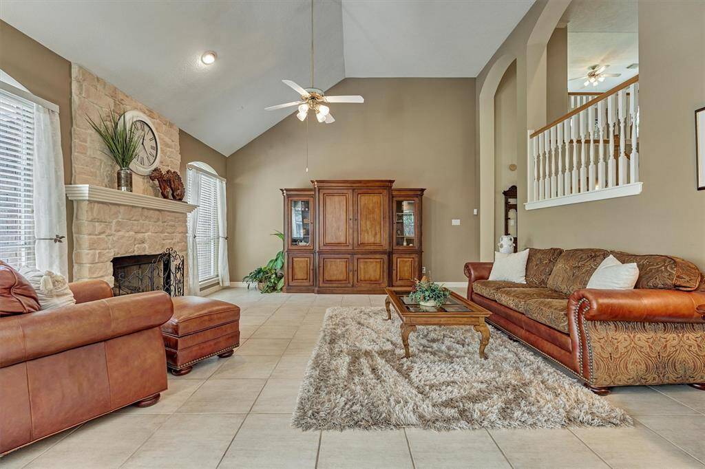 Soaring ceilings enhance the main living space