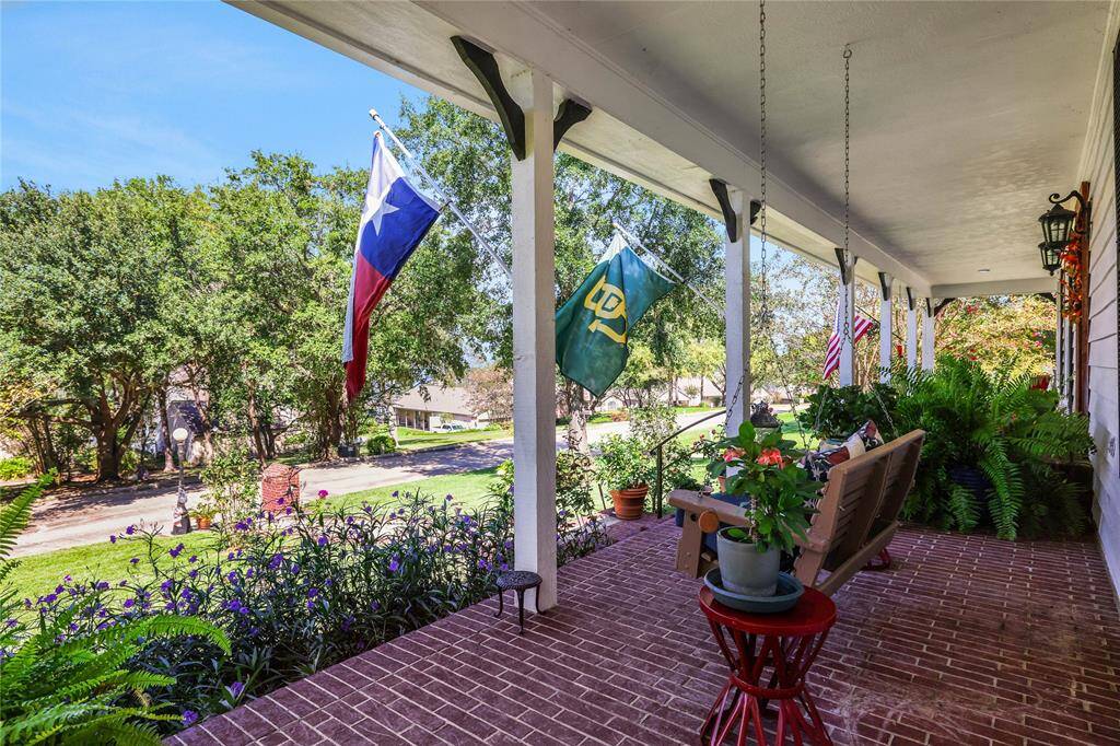 The covered front porch is an ideal spot for relaxing with your morning coffee