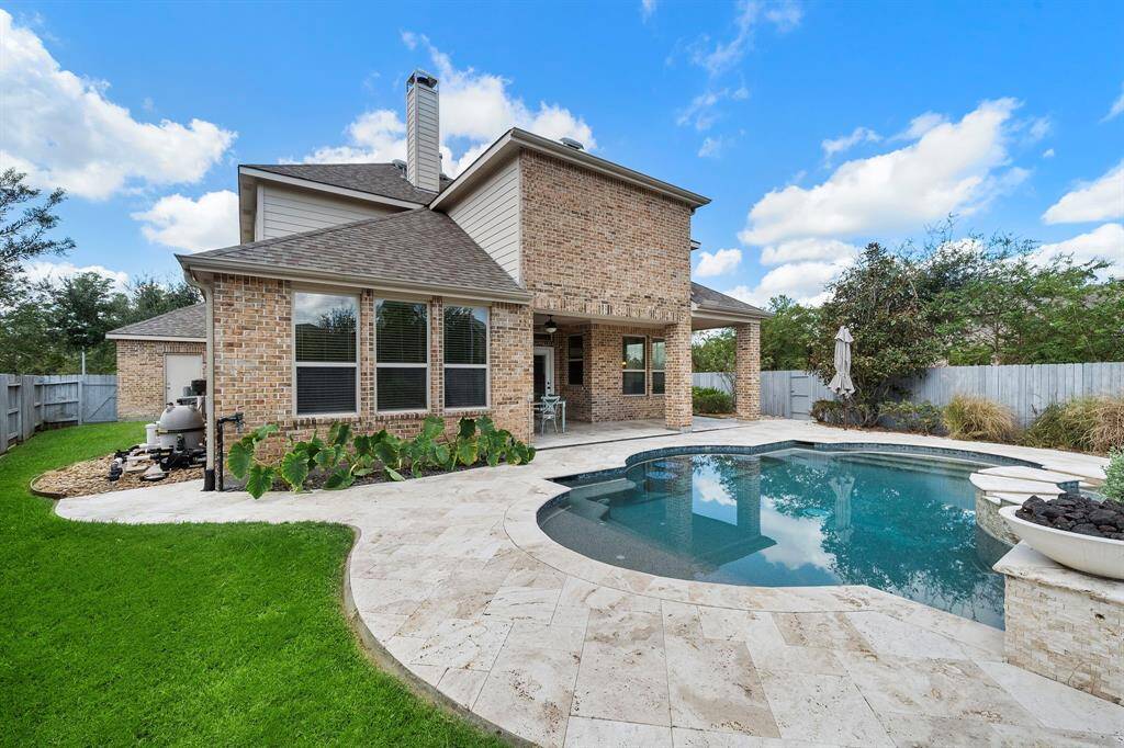 There is custom landscaping all throughout the yard.
