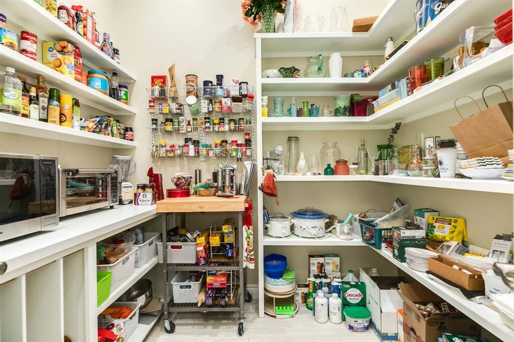 Spacious walk-in pantry.