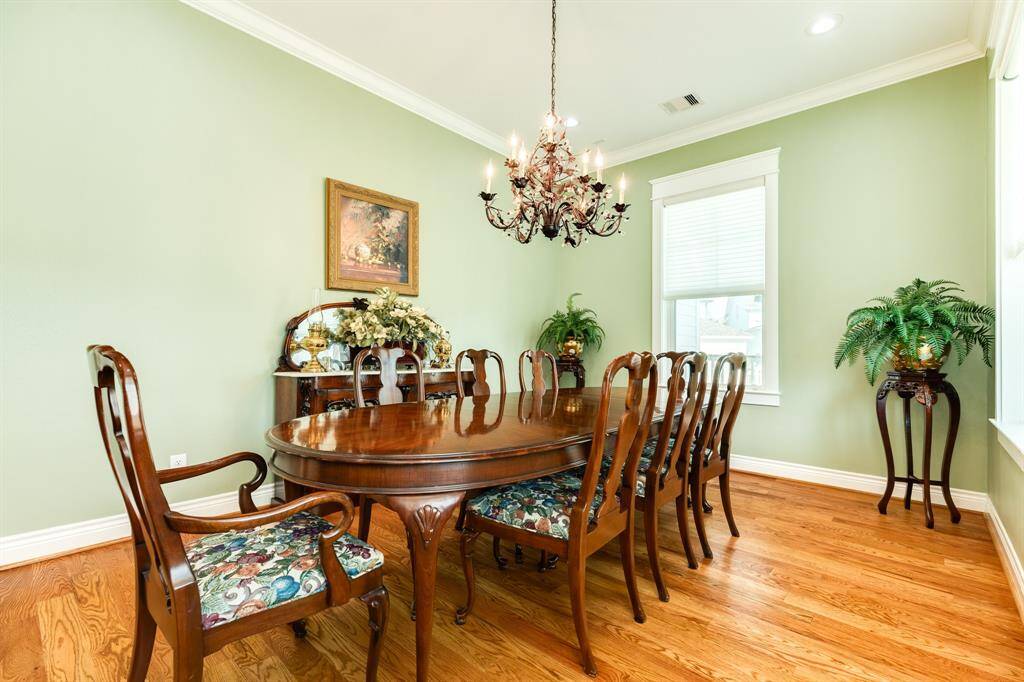 Formal dining room off foyer.
