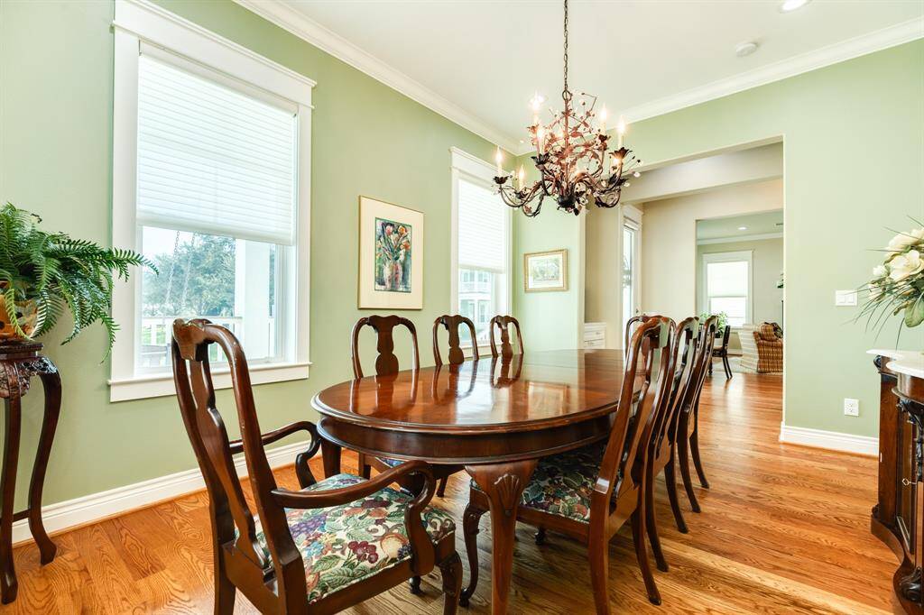 View of dining room looking toward the butler's pantry and foyer.