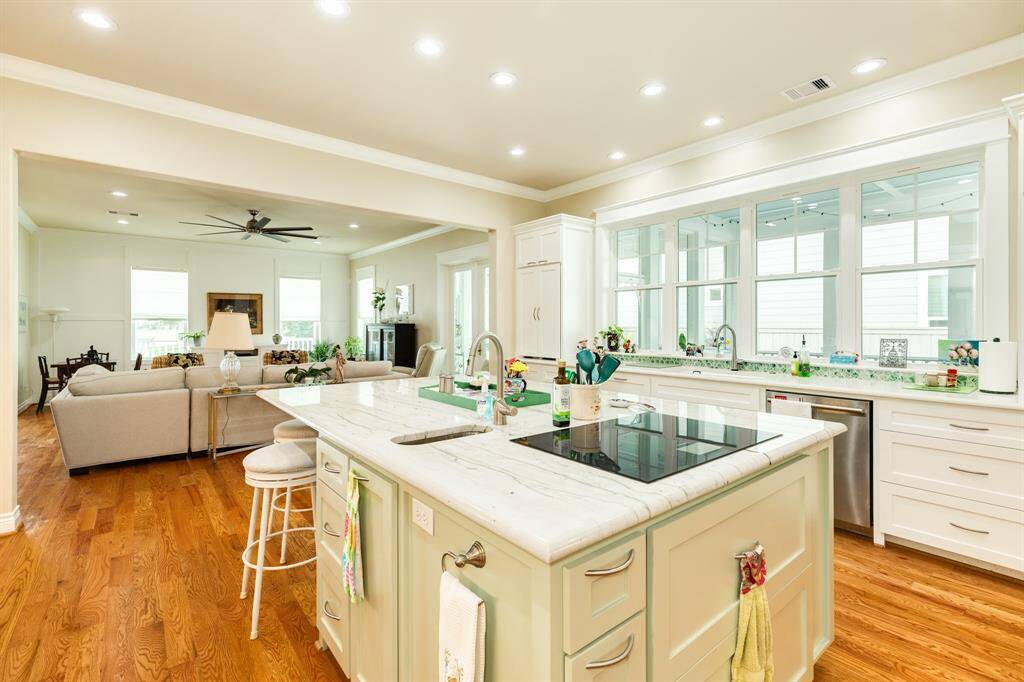 Kitchen overlooking the living room.