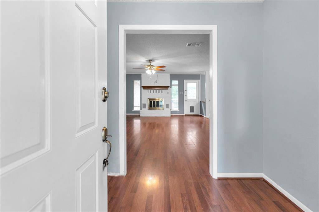 Front entry way looking into the living room