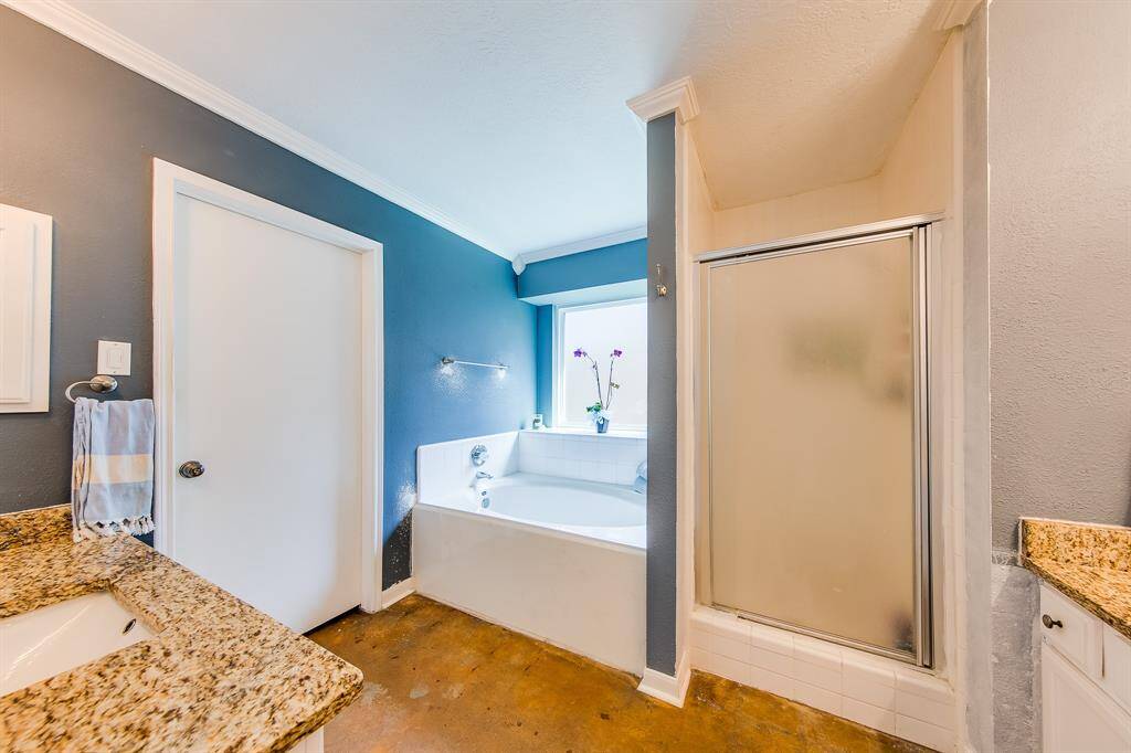 Soaking tub and separate shower