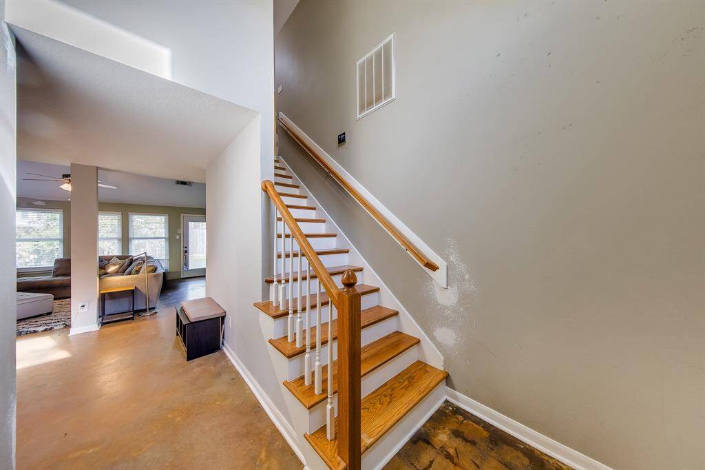 Wood Staircase at entry