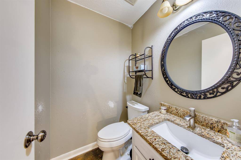 1st Floor Half Bath Granite vanity top, undermount sink