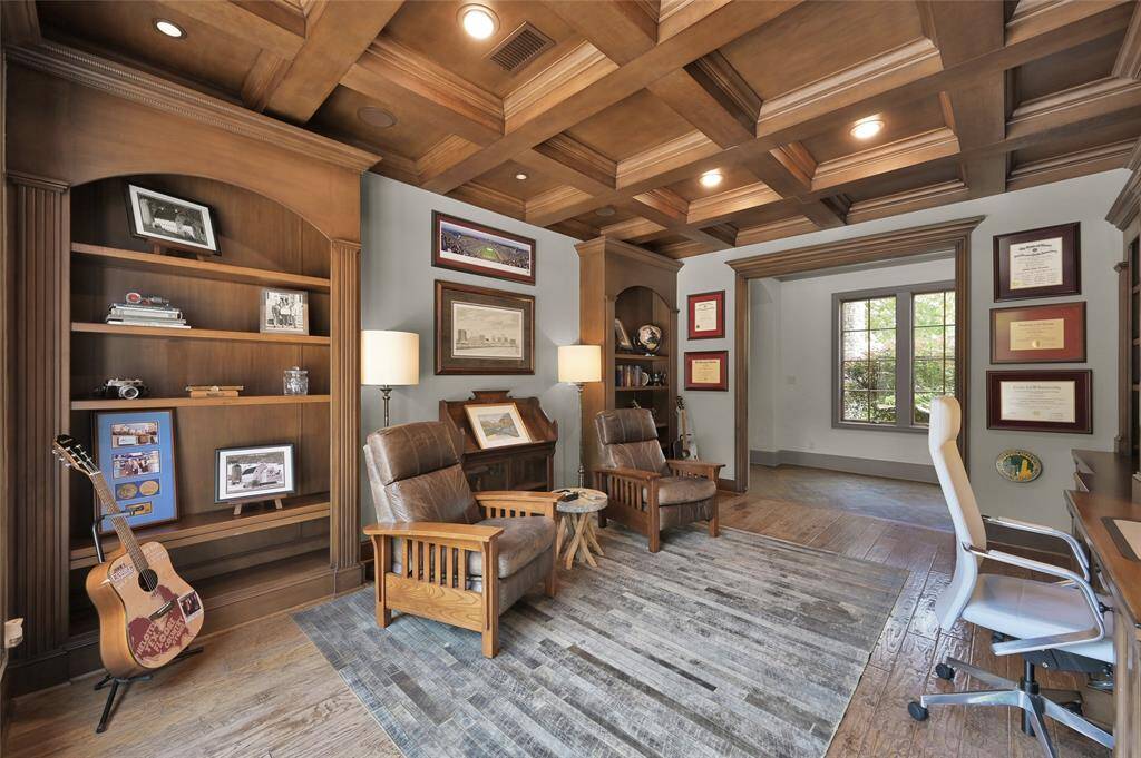 Another angle of the office. Pocket doors provide an option for privacy.