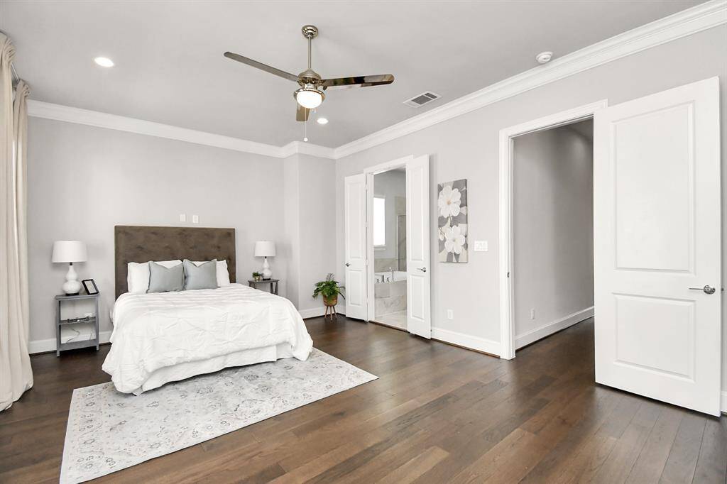 Wow! Look at all that space! The primary bedroom is located on the second floor.