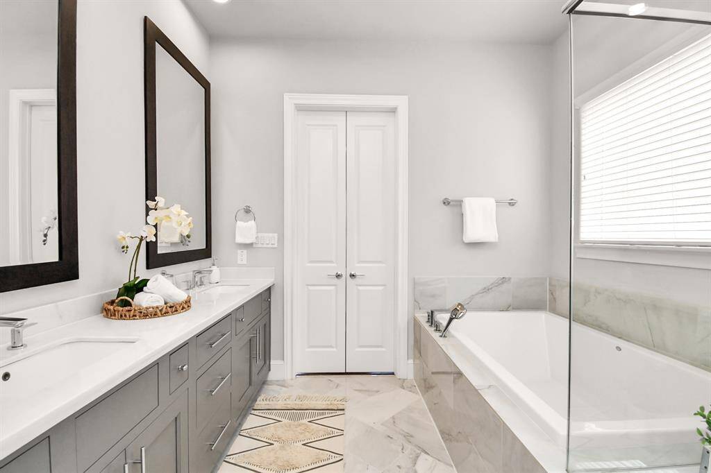 French style doors give an elegant separation with the bedroom.