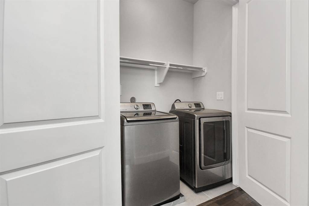 Laundry closet is located between primary bedroom and secondary bedroom on the second floor. Washer and Dryer are included!!