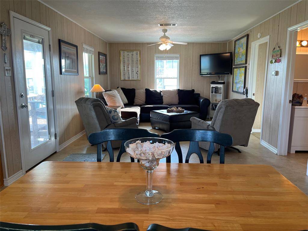 Seamless flow from the dining space to the inviting family room.