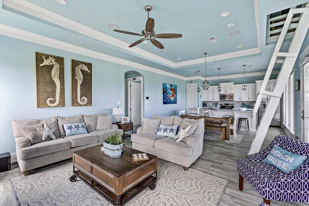 Family room opens into kitchen.