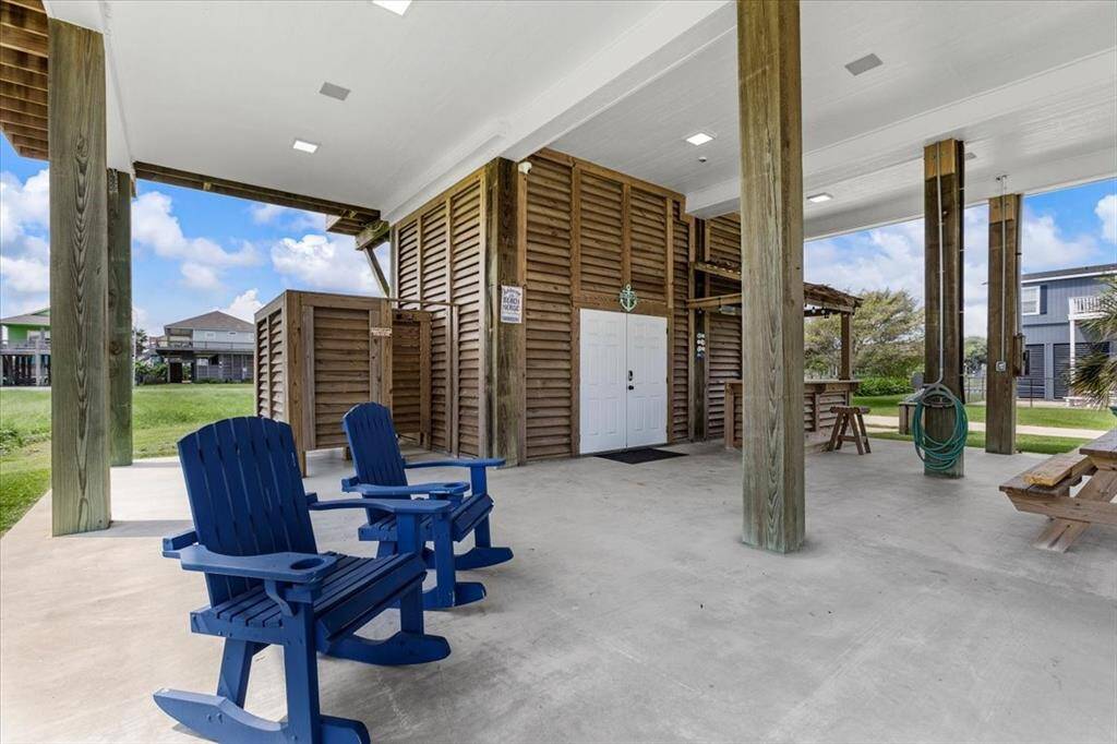 Rocking chairs are custom built in port-bolivar area and are included with the sale of the house.