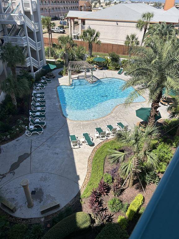 Looking from the 3rd floor onto the pool area.  This is one of two pool areas.