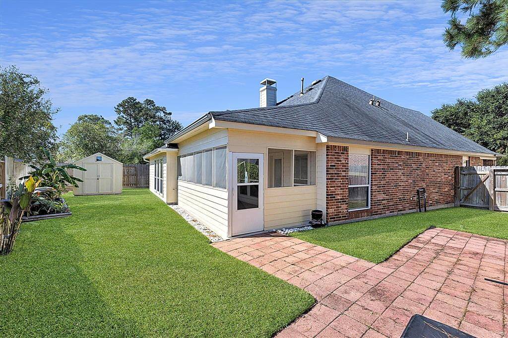 Back of the house view. Fenced