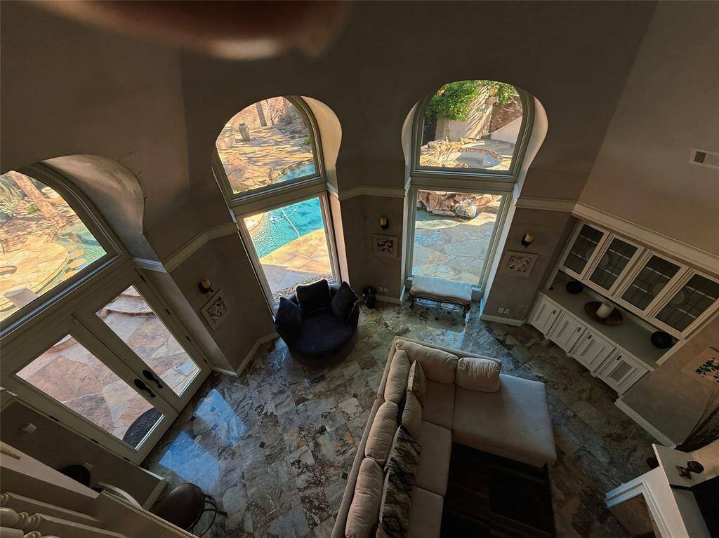 View of family room from second level