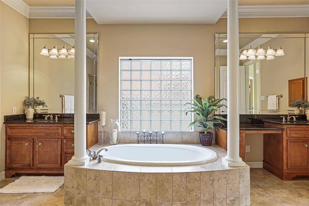 Unwind in luxury with this elegant, spa-like soaking tub.