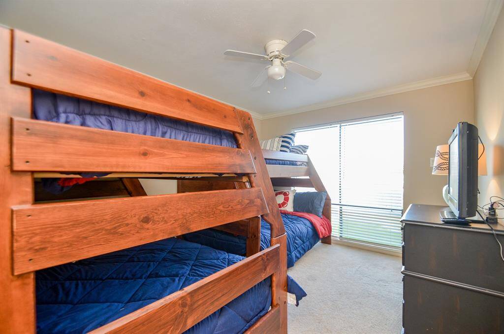 Secondary bedroom with two large bunk beds!  Still plenty of room!