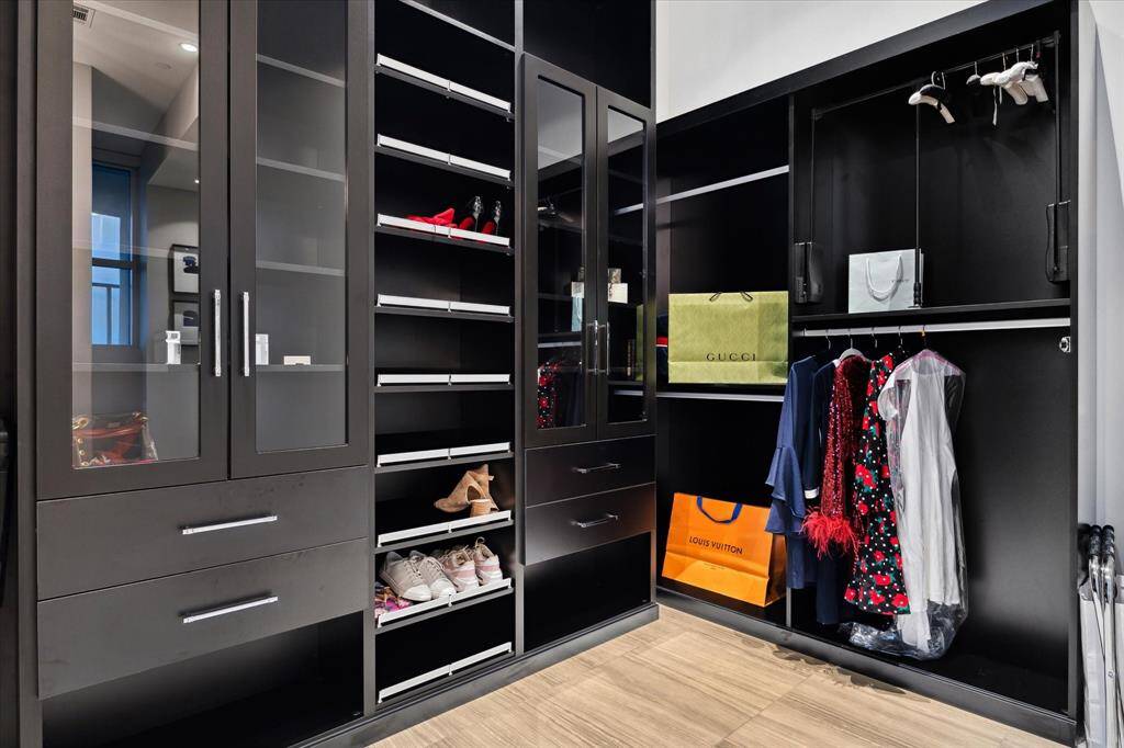 Spacious Walk-In Closet with Custom Shelving