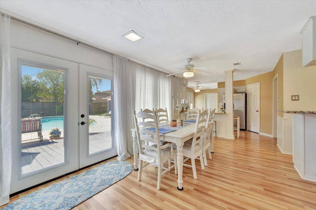 There is a formal dining room within the home but there is also an open dining or breakfast space that will accommodate a large table.  If you love having friends or family over, this house is a must see because of the layout, you can use the space in a variety of ways that work best for you.